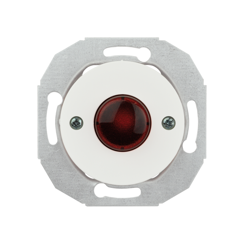 Schneider Parallelltryckknapp Renova Infälld Rött Trycke 1a  Electric Lampa, Vit, Ip21