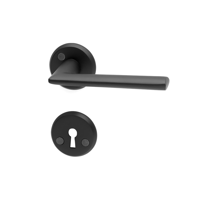 Habo Dörrhandtag Inkl. Nyckelskylt Miami  Svart Aluminium, 1-pack, Hängbar Förpackning