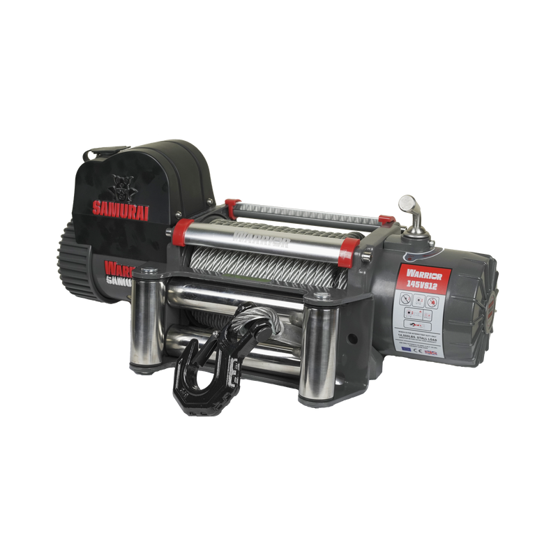 Warrior Winches Vinsch Samurai Premium 14500lb Stålvajer Warrior Winches 12v