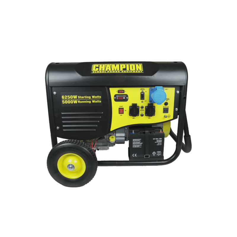 Champion Generators Bensinelverk 5500w Champion Generators 1 X 230v 32a / 2 X 230v 16a, Dragsnöre,elektrisk,fjärrkontroll