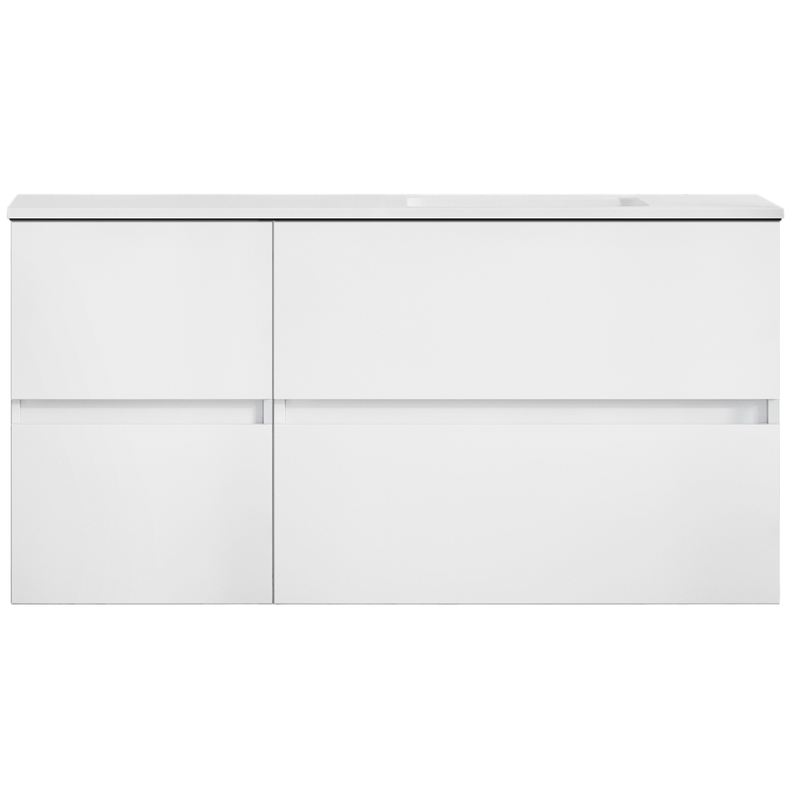Swebad Tvättställsskåp Hemavan Delat 120 Cm Swebad Högerställd 40+80 Cm, Vit