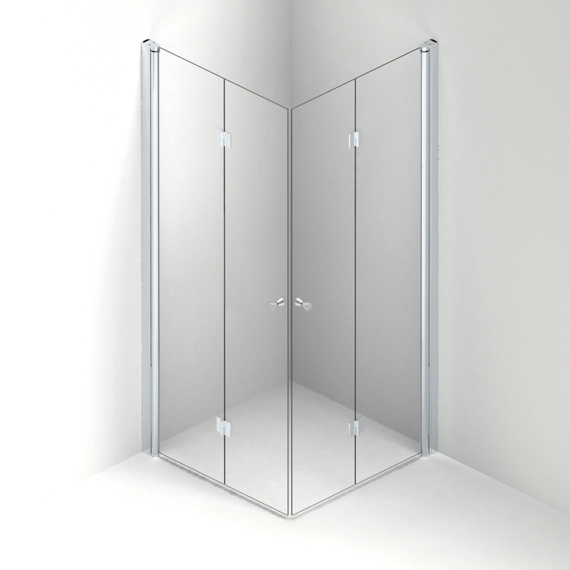 Swebad Duschvägg Österlen Vikbar Med Pendeldörr 200 Cm Swebad 80 Cm, Vänster, Silver
