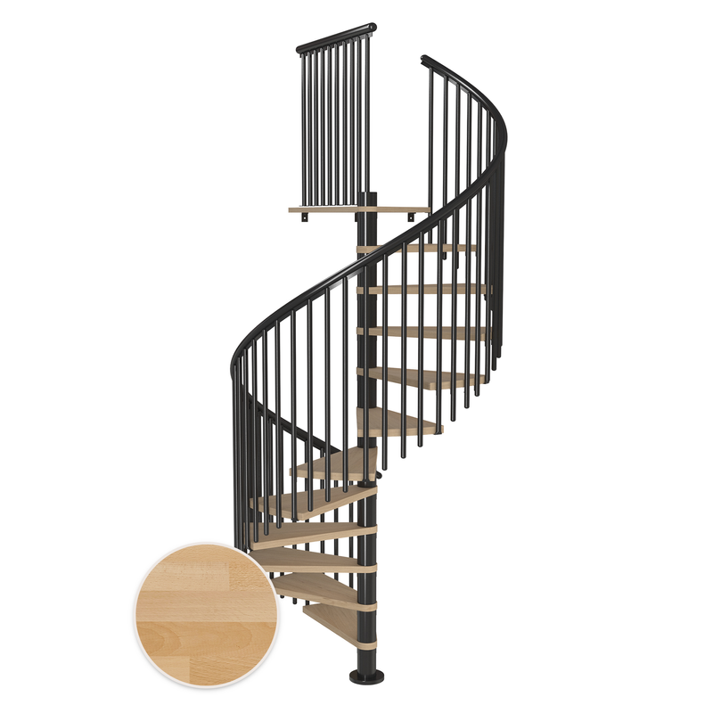 Dolle Spiraltrappa Montréal Classic 5 Dolle Antracit, Oljad Bok, 13 Steg