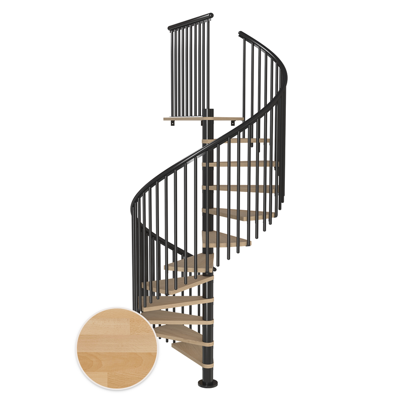 Dolle Spiraltrappa Montréal Classic 5 Dolle Antracit, Oljad Bok, 14 Steg