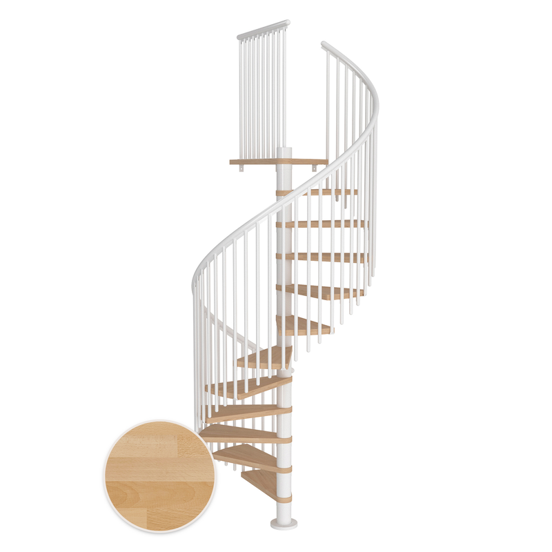 Dolle Spiraltrappa Montréal Classic 5 Dolle Svart, Oljad Bok, 12 Steg