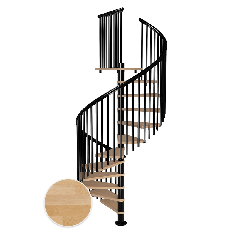 Dolle Spiraltrappa Montréal Classic 5 Dolle Vit, Oljad Bok, 14 Steg