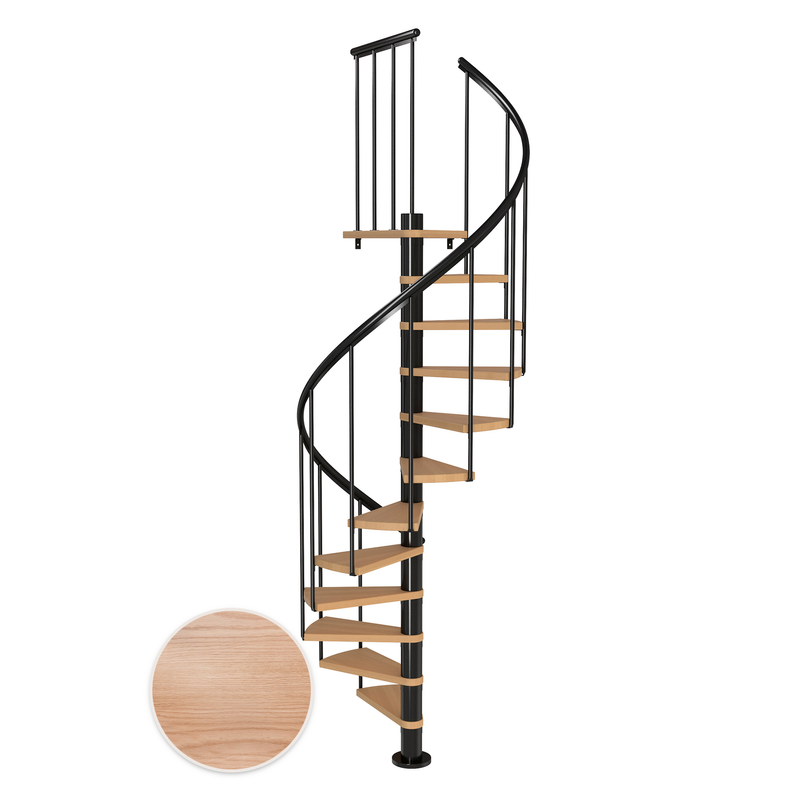 Dolle Spiraltrappa Montréal Classic 2 Dolle Svart, Ekfaner, 120 Cm, 11 Steg