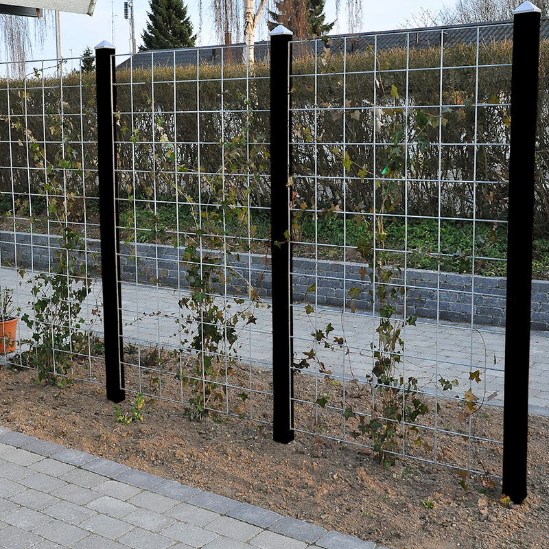 Hortus Spaljéset Tilläggssektion Rionät Med Beslag Och Svartmålad Stolpe 240 Cm Hortus 90 X 120 Cm
