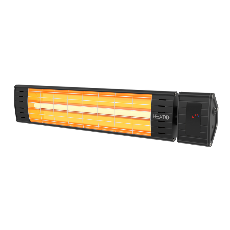Heat1 Terrassvärmare Eco Pro-line Väggmodell 2300w Med Fjärrkontroll Svart Heat1 Antracitgrå
