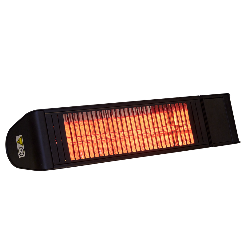 Heat1 Terrassvärmare Eco Pro-line Väggmodell 2000w Svart 14x66 Cm Heat1