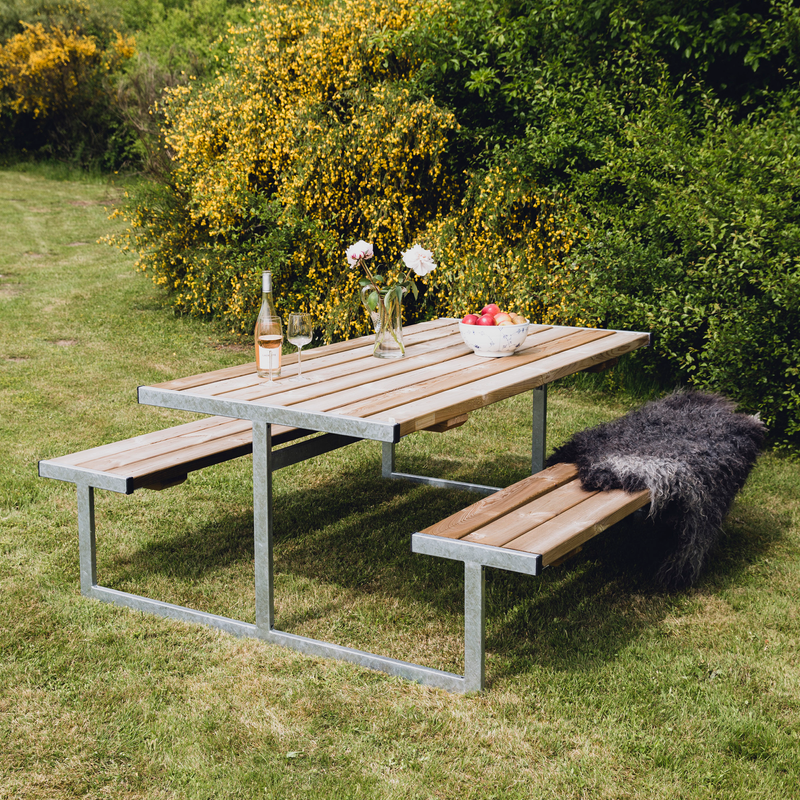 Hortus Picknickbord Odin Tryckimpregnerad Galvaniserad Ram Utan Rygg 180 X 185 Cm Hortus