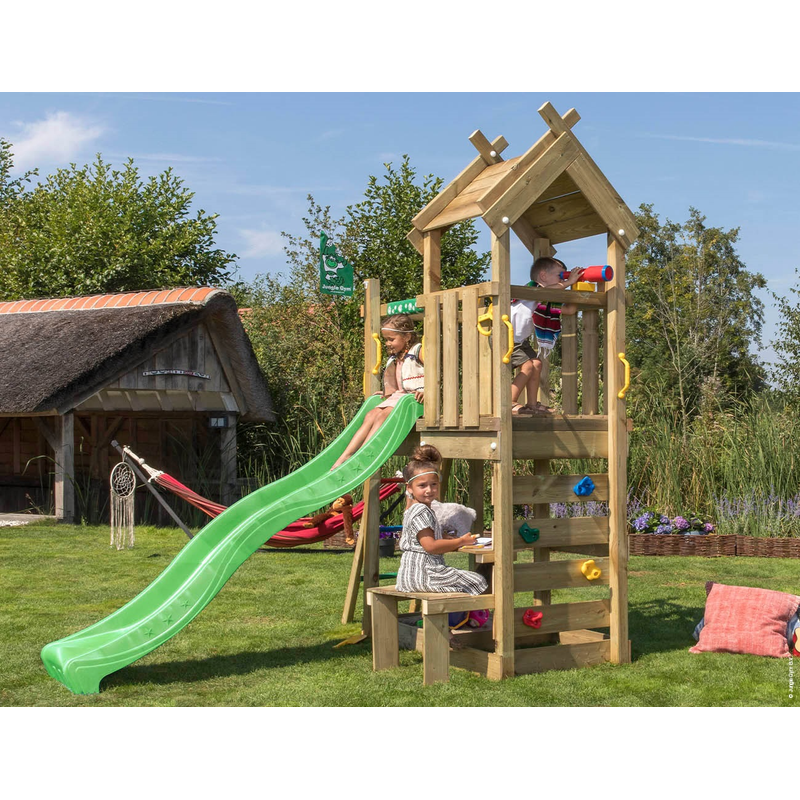 Jungle Gym Lektorn Komplett Teepee  Grön Rutschkana