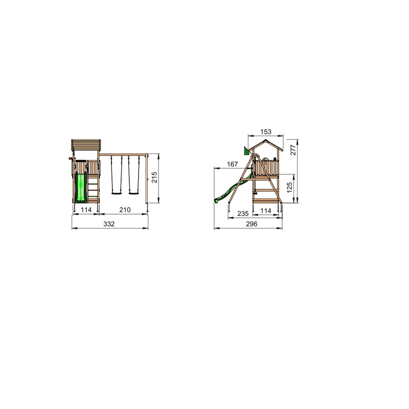 Jungle Gym Lektorn Komplett Casa  Swing Modul X'tra Och Rutschkana