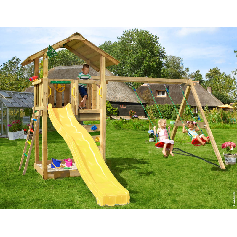 Jungle Gym Lektorn Komplett Sierra  Gungmodul Och Gul Rutschkana