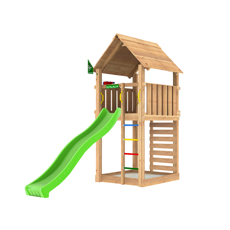 Jungle Gym Lektorn Komplett Cabin 2.1  Grön Rutschkana