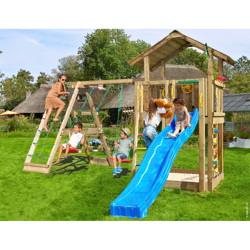 Jungle Gym Lektorn Komplett Chalet 2.1  Climb Module X'tra Och Rutschkana
