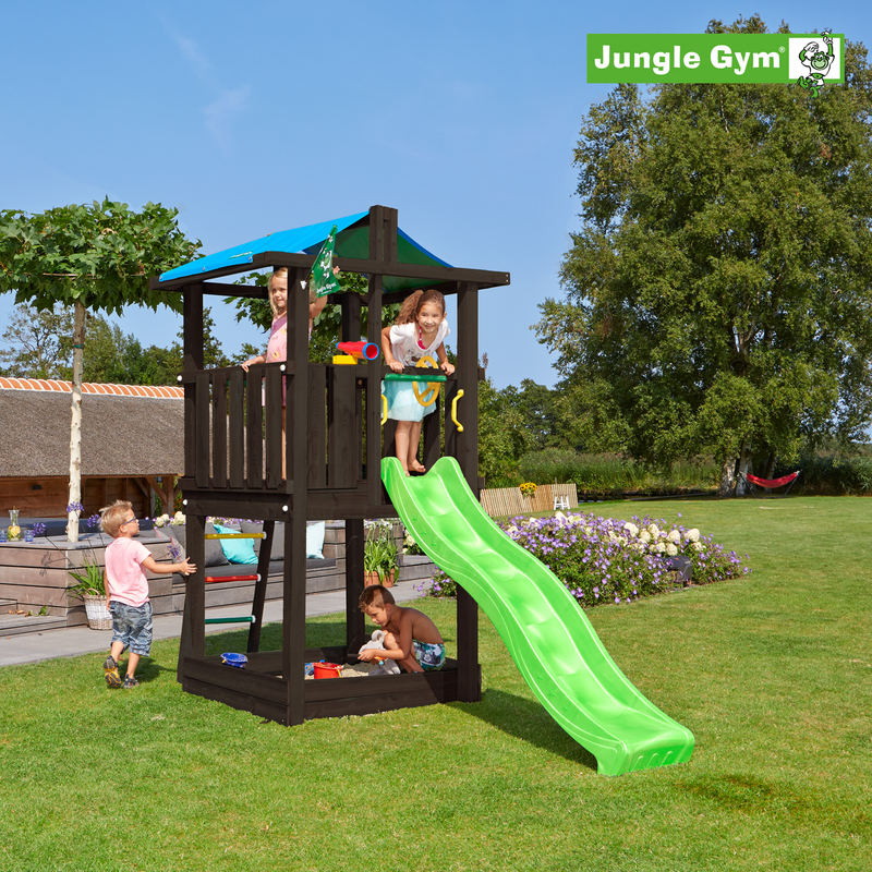Jungle Gym Lektorn Komplett Gym Hut Svart  Med Rutschkana
