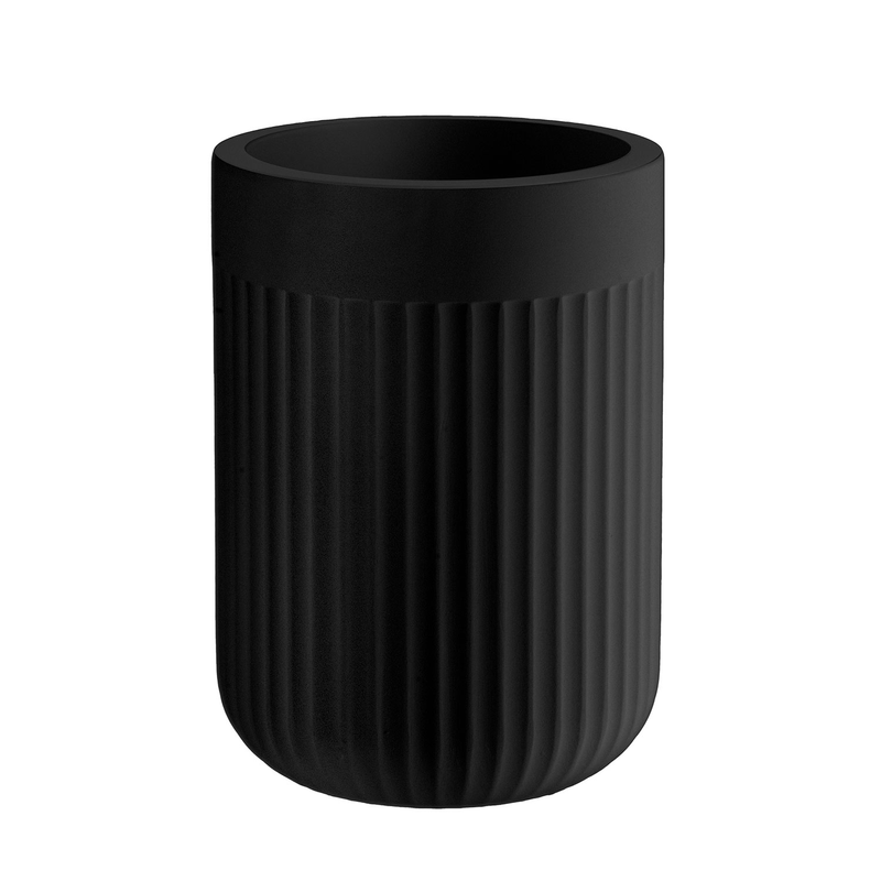 Beslagsboden Tandborstglas Räfflad  Svart