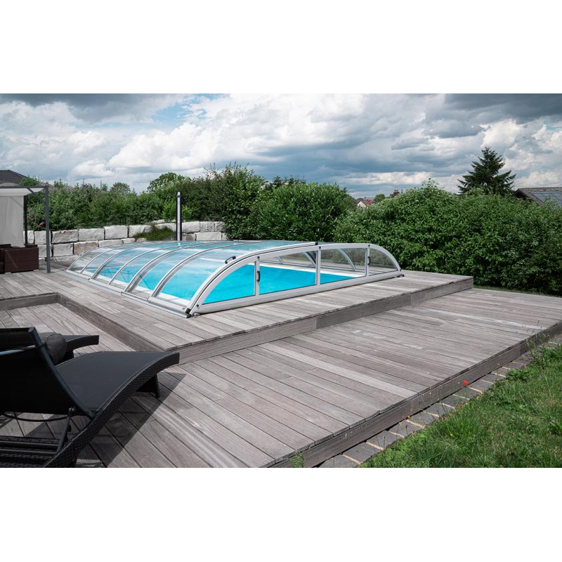 Pooltime Pooltak Dallas Pooltime Klarplast, Silver Elox, 3x6 M, Omonterad Utan Ihopsättning