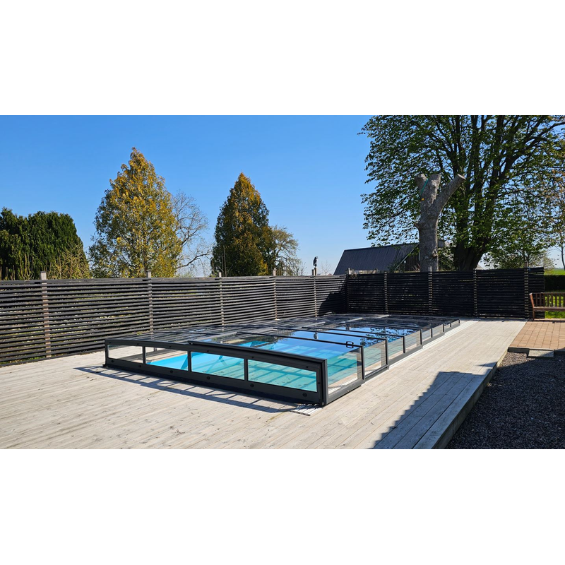 Pooltime Pooltak Kit Icon Sidodörr Antracit Pooltime 3x6 M, Höger, Omonterad Utan Ihopsättning