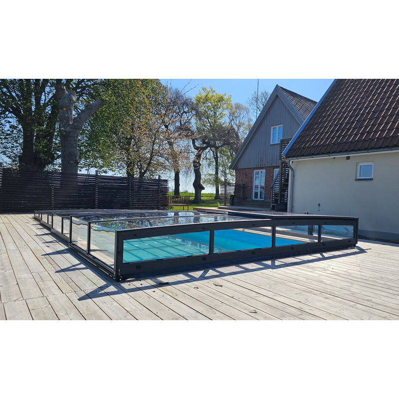 Pooltime Pooltak Kit Icon Sidodörr Antracit Pooltime 4x8 M, Höger, Omonterad Utan Ihopsättning