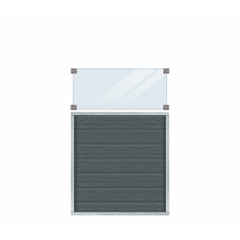 Plus Staket Artura Komposit Med Klart Glas  90×135 Cm