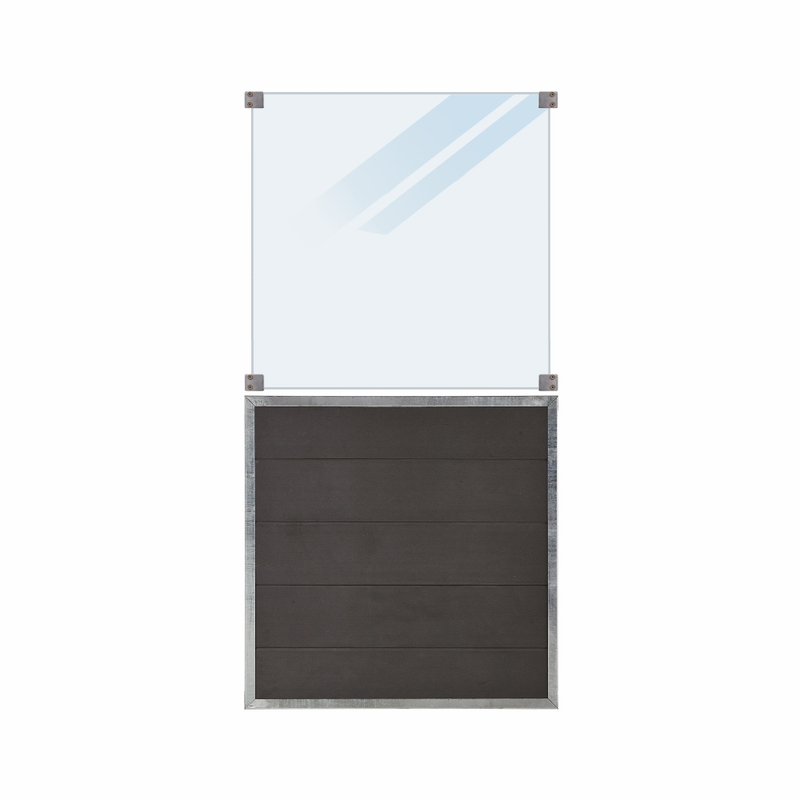 Plus Staket Futura Komposit Med Frostat Glas  90×180 Cm
