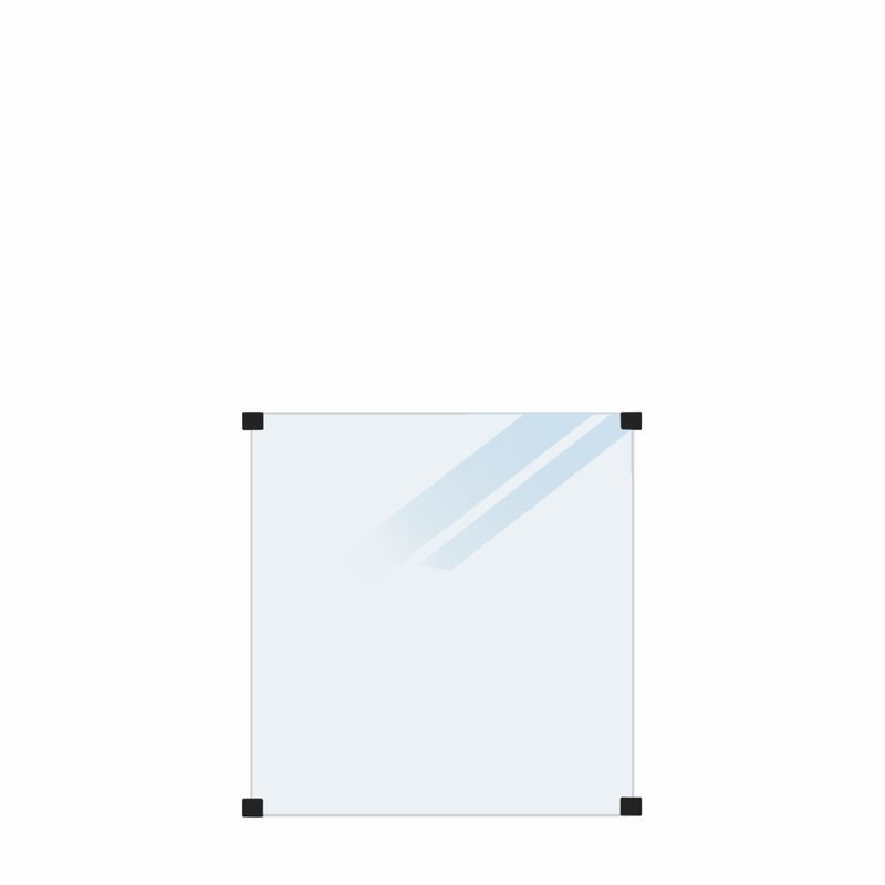 Plus Glasstaket Härdat Till Runda Stolpar 90×91 Cm  Frostat