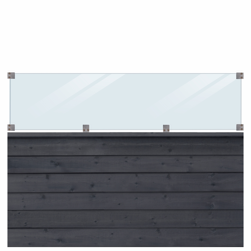 Plus Profilstaket Klink Med Glas 177 Cm  174×125 Cm, Svart