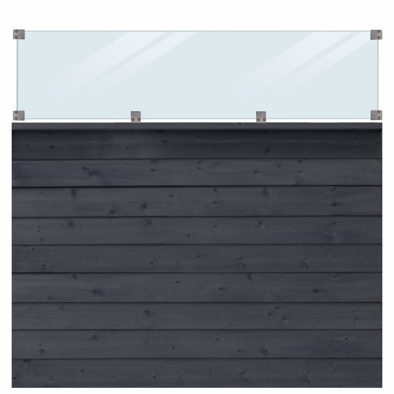 Plus Profilstaket Klink Med Glas 177 Cm  174×163 Cm, Svart