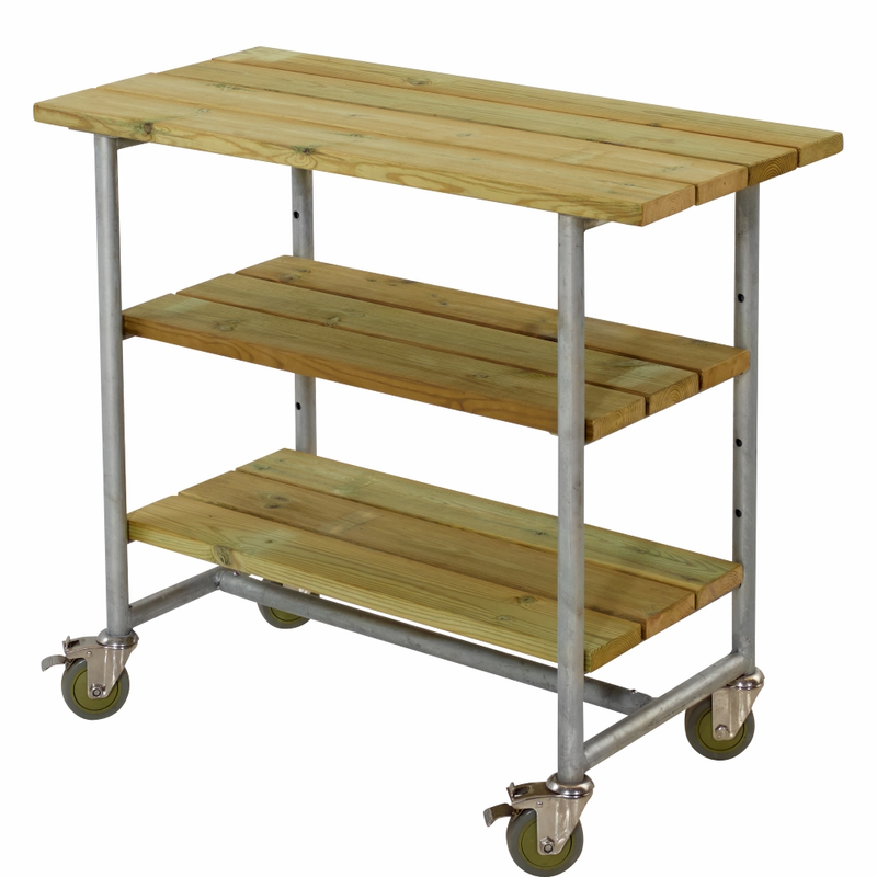 Plus Serveringsbord Urban Picnic 100 Cm  3 Hyllor, Tryckimpregnerat
