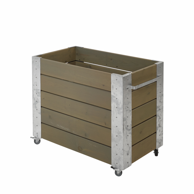 Plus Blomlåda Cubic Med Hjul  50×87×70 Cm, Gråbrun