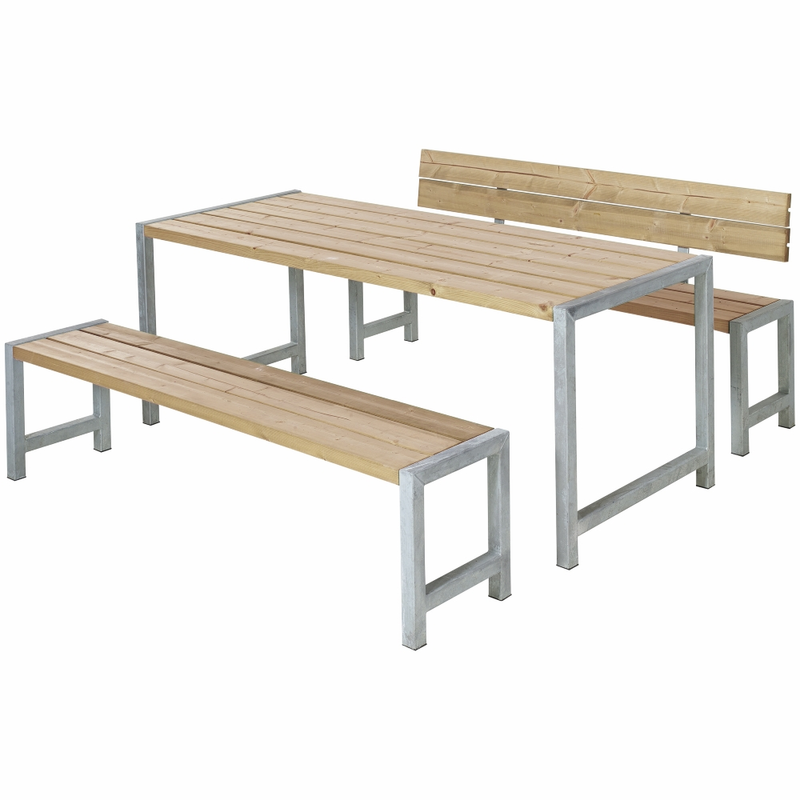 Plus Plankset Med 1 Ryggstöd 186 Cm  Thermowood