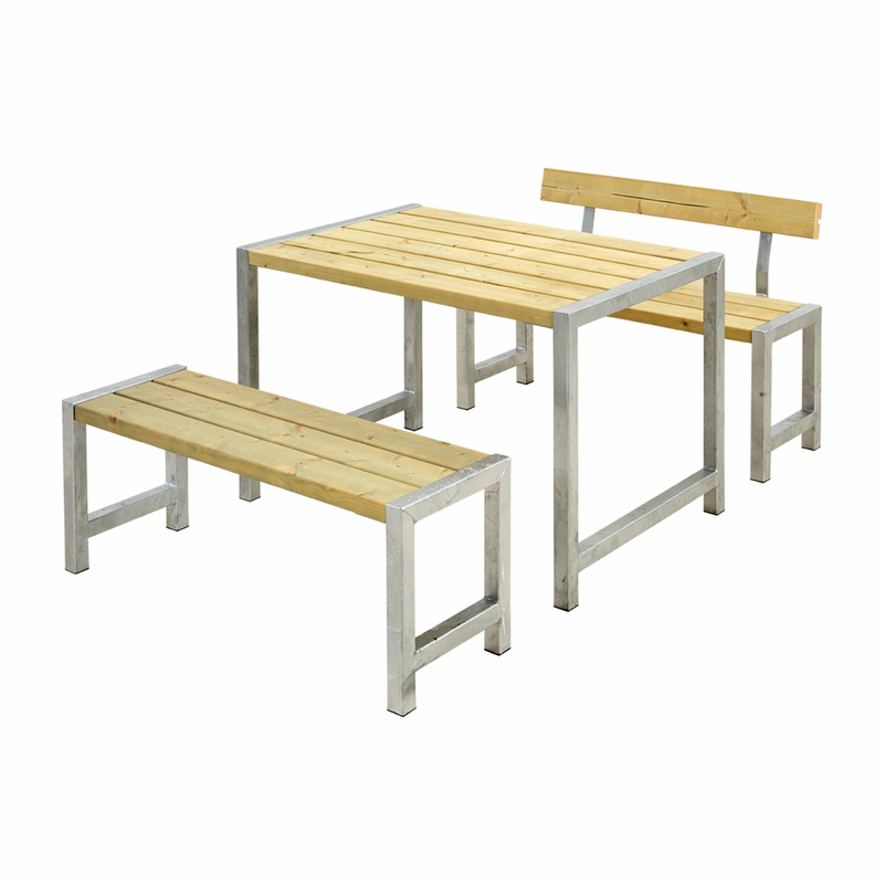 Plus Bänkset Café Med 1 Ryggstöd 127 Cm  Tryckimpregnerat