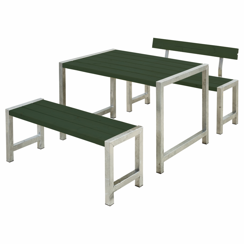 Plus Bänkset Café Med 1 Ryggstöd 127 Cm  Grön