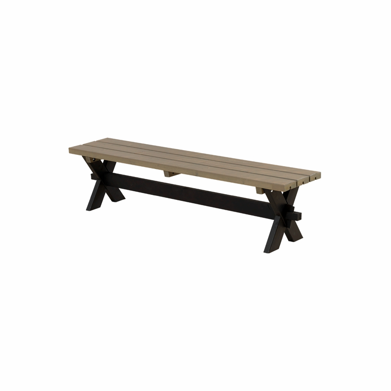 Plus Plankbänk Nostalgi 177 Cm  Svart/gråbrun