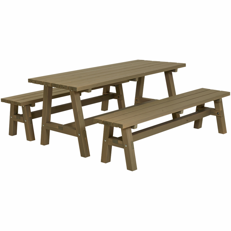 Plus Plankset Country Bord Och 2 Bänkar 177 Cm  Gråbrun