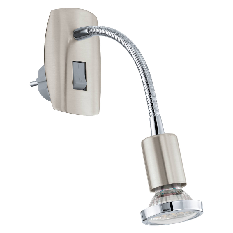 Eglo Plug-in Spotlight Mini 4 Nickel-matt/krom  Ip20, Vippströmbrytare