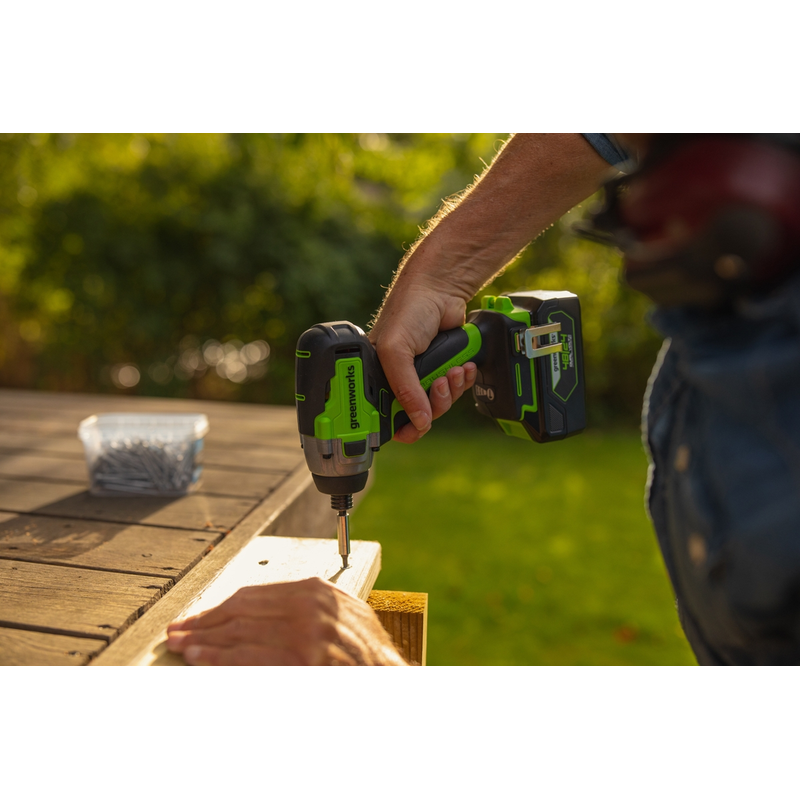 Greenworks Slagborrskruvdragare 24v Greenworks Med Ledlampa, Quick Release