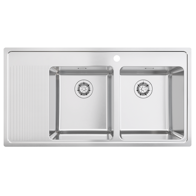 Stala Diskho One Dubbel Rostfri 2x340 Mm  Högerplacerad Diskho Med Avlastningsyta