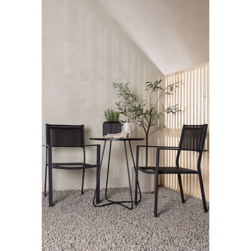 Venture Home Matgrupp Bacong, Copacabana Venture Home Bord: ⌀60 Stol: 60,5*88*56,5cm, Aluminum,stål,textilene