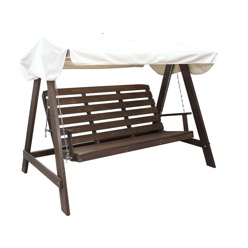 Baltic Garden Hammock Pelle Med Tak  Brun & Beige