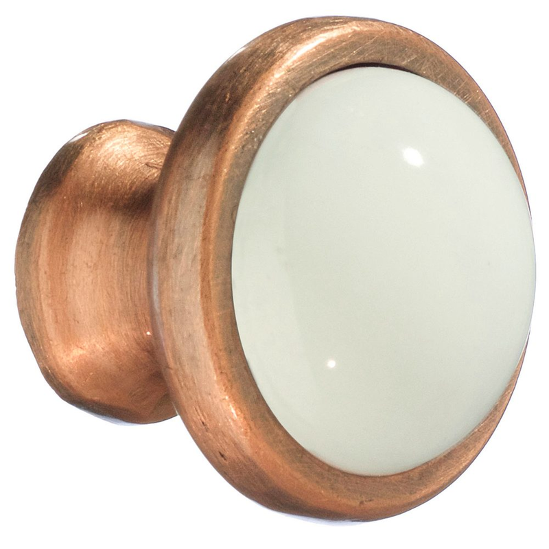 Beslagsboden Knopp Keramik 38 Mm  Antik Kopparfinish