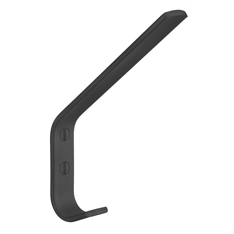 Beslagsboden Väggkrok Enkel Hattkrok J-form 140 Mm  Svart