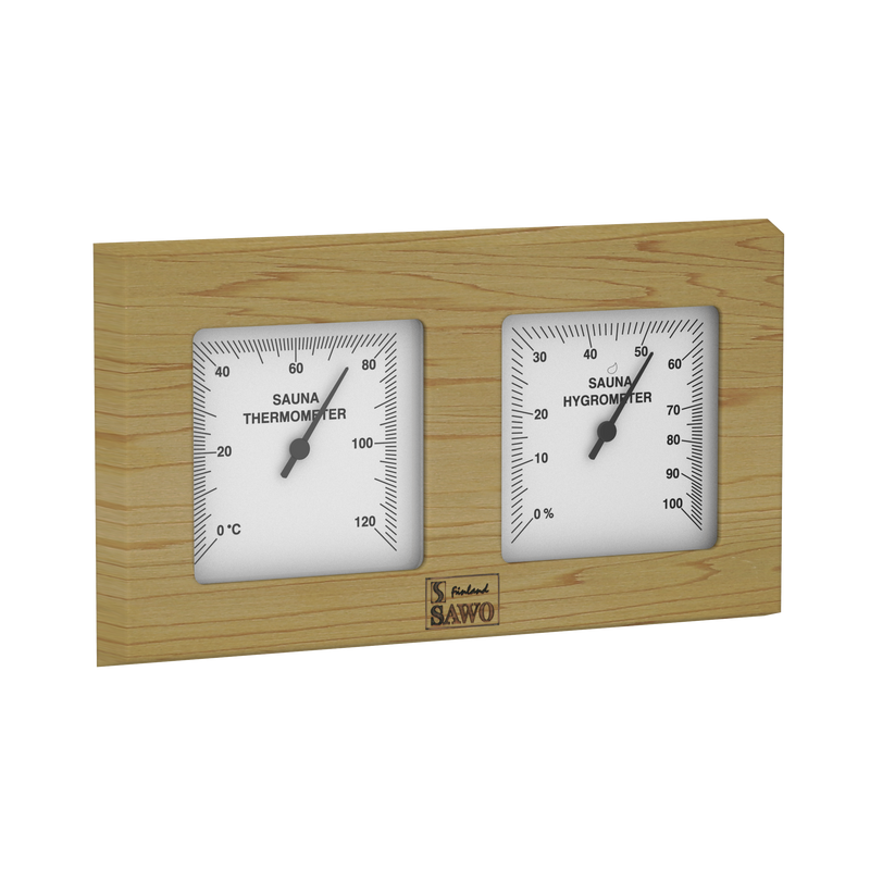 Sawo Bastu Thermo-hygrometer Lådtyp Med Täckrutor 140x255 Mm Sawo Cederträ