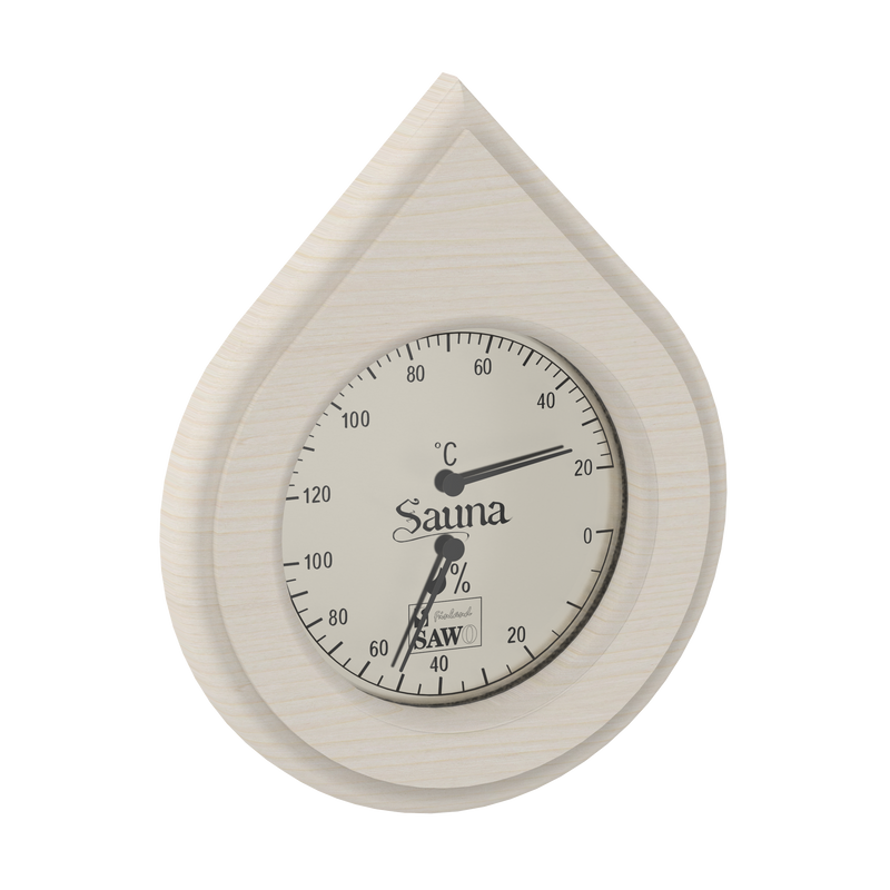 Sawo Bastu Thermo-hygrometer Vattendroppe 185x225 Mm Sawo Aspen