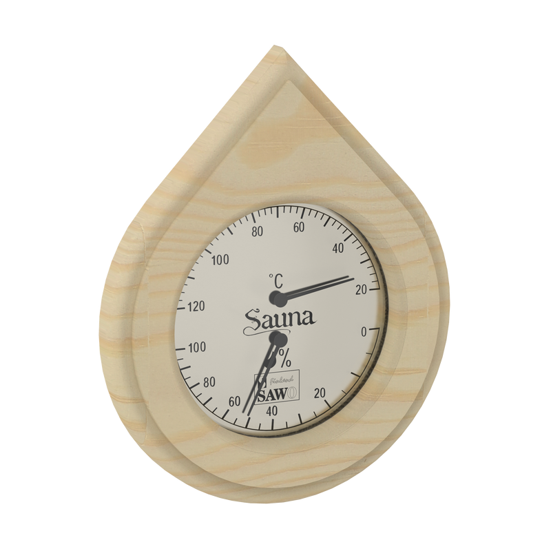 Sawo Bastu Thermo-hygrometer Vattendroppe 185x225 Mm Sawo Tall