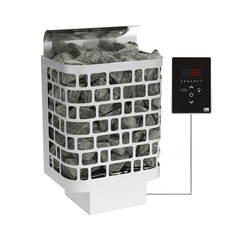 Sawo Elektrisk Bastuaggregat Rostfri Krios 3p-1p Sawo 9 Kw (8 - 14 M3), Ni2 (inbyggd Effektregulator, Kräver Kontrollenhet)