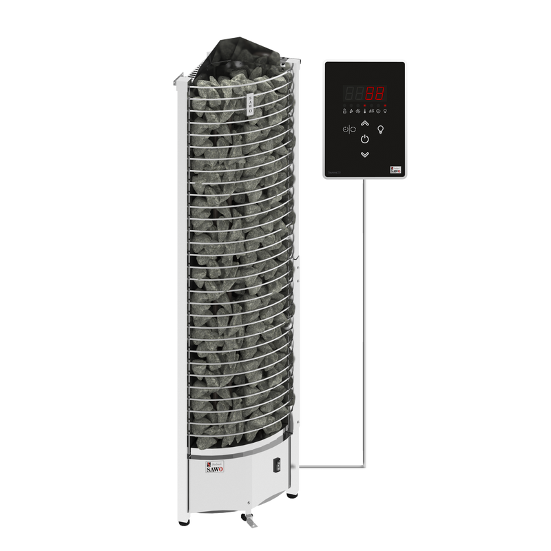 Sawo Elektrisk Bastuaggregat Tornhörn 3p-1p Sawo 6 Kw (5-8 M3) 300 Mm, Ni2 (inbyggd Effektregulator, Kräver Kontrollenhet)