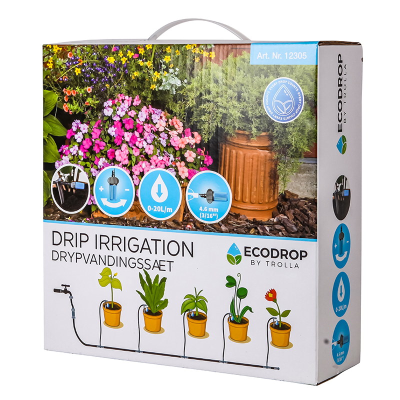 Trolla Droppsystem 1 Ecodrop  Droppbevattningssytem För Upp Till 5 Växtkrukor